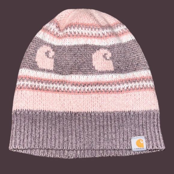 Women’s Carhartt Peach/Brown Beanie One Size - Picture 1 of 4